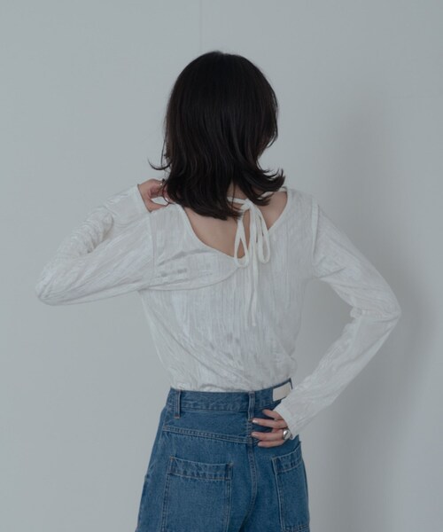 GALLEST(ギャレスト)の「【一部店舗限定】クラッシュベロア2Wayカットソー(Tシャツ/カットソー・レディース・オフホワイト/ブラック/ブラウン系その他・38)」の21枚目の写真