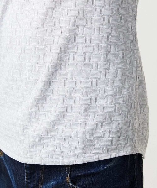 MICHEL KLEIN HOMME (ミッシェルクランオム)の「《日本製》レンガ柄Vネック長袖カットソー(Tシャツ/カットソー・メンズ・ライトグレー/レッド/ダークグレー・MEDIUM/LARGE/X-LARGE)」の11枚目の写真