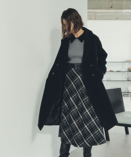 ウール混ロングダブルコート（チェスターコート）｜YECCA VECCA