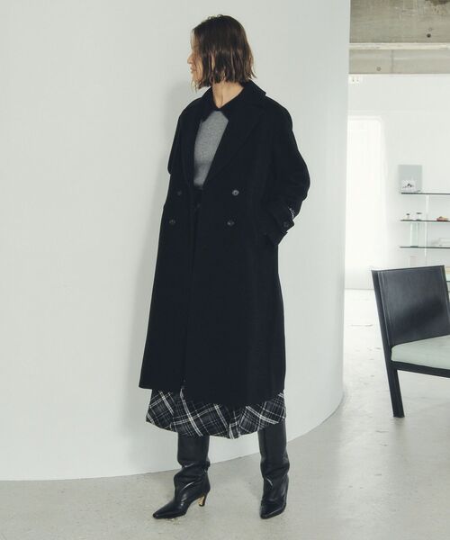 セール】ウール混ロングダブルコート（チェスターコート）｜YECCA