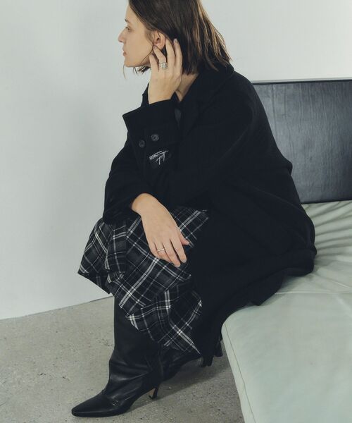 ウール混ロングダブルコート（チェスターコート）｜YECCA VECCA