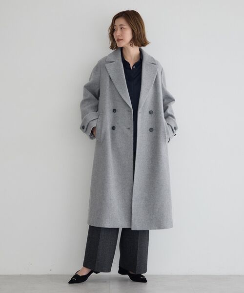 ウール混ロングダブルコート（チェスターコート）｜YECCA VECCA