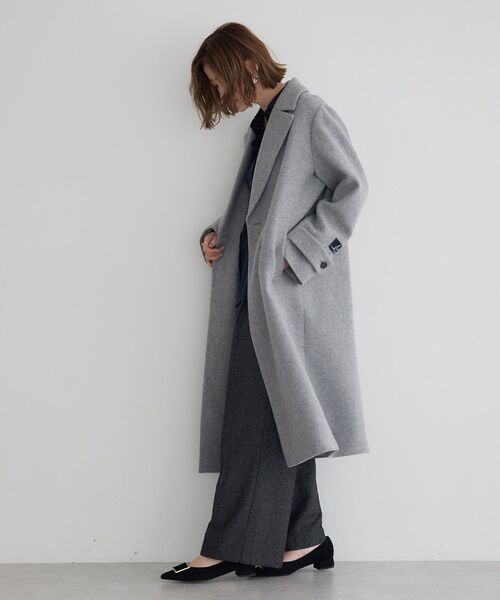 セール】ウール混ロングダブルコート（チェスターコート）｜YECCA