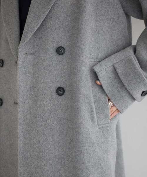 YECCA VECCA（イェッカヴェッカ）の「ウール混ロングダブルコート（チェスターコート・レディース・ブラック/ライトベージュ/グレー/モカ・FREE）」の5枚目の写真