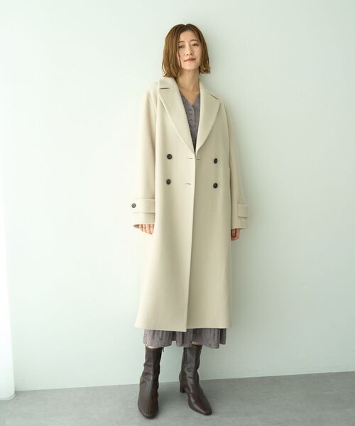 ウール混ロングダブルコート（チェスターコート）｜YECCA VECCA