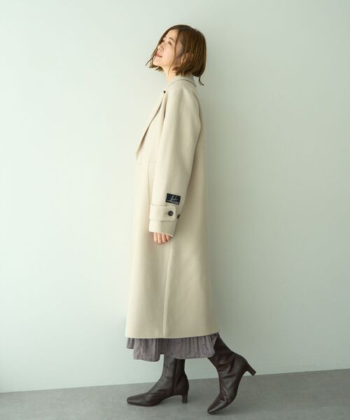 YECCA VECCA（イェッカヴェッカ）の「ウール混ロングダブルコート（チェスターコート・レディース・ブラック/ライトベージュ/グレー/モカ・FREE）」の12枚目の写真