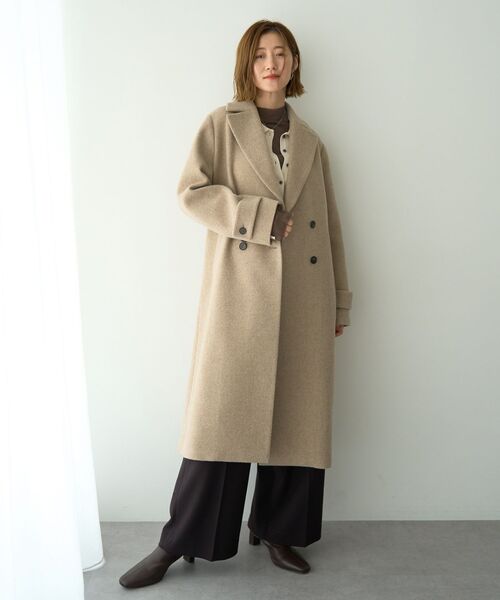 ウール混ロングダブルコート（チェスターコート）｜YECCA VECCA