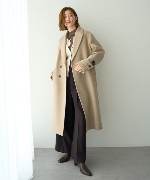 ウール混ロングダブルコート（チェスターコート）｜YECCA VECCA