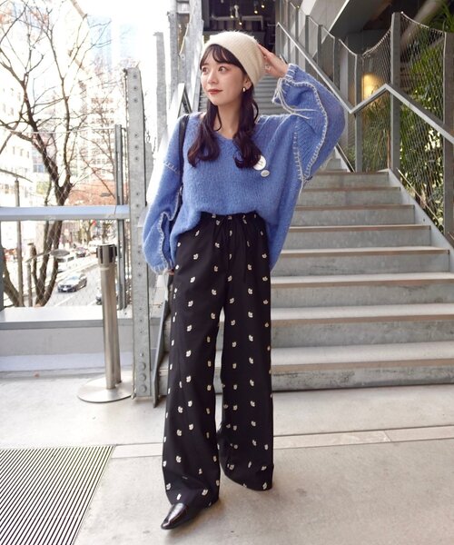 Kastane（カスタネ）の「【S.Mサイズ展開】ブラインドステッチニット（ニット/セーター・レディース・ピンク/アイボリー/ブルー・SMALL/MEDIUM）」の11枚目の写真