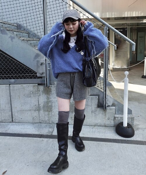 Kastane（カスタネ）の「【S.Mサイズ展開】ブラインドステッチニット（ニット/セーター・レディース・ピンク/アイボリー/ブルー・SMALL/MEDIUM）」の15枚目の写真