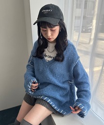 Kastane（カスタネ）の「【S.Mサイズ展開】ブラインドステッチニット（ニット/セーター）」