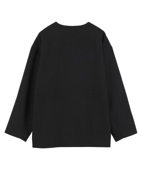 YECCA VECCA（イェッカヴェッカ）の「【国産ウール使用】ノーカラーミドル丈ウールコート（ノーカラーコート・レディース・ブラック/ライトベージュ・FREE）」の15枚目の写真