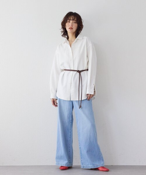 RIVE DROITE（リヴドロワ）の「【MONN.:.(モン)】クリアデニムシャツ（シャツ/ブラウス・レディース・サックスブルー/ホワイト・FREE）」の4枚目の写真