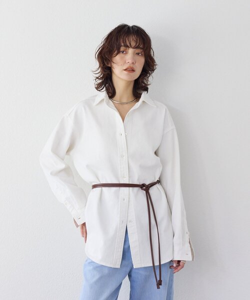 RIVE DROITE（リヴドロワ）の「【MONN.:.(モン)】クリアデニムシャツ（シャツ/ブラウス・レディース・サックスブルー/ホワイト・FREE）」の7枚目の写真