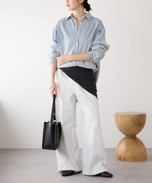 RIVE DROITE（リヴドロワ）の「【MONN.:.(モン)】クリアデニムシャツ（シャツ/ブラウス・レディース・サックスブルー/ホワイト・FREE）」の13枚目の写真