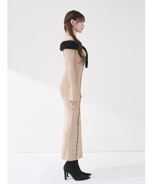 ダーリッチ 新作 リボンステッチニットロングワンピース リボンステッチニットロングワンピース（ワンピース）｜Darich