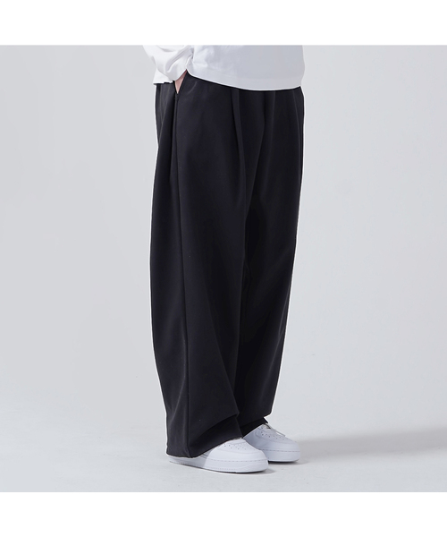 GAKKAI UNIONS(ガッカイユニオンズ)の「ダブルピンタックワイドスウェットパンツブラック(スウェットパンツ・レディース・その他・SMALL/MEDIUM/LARGE)」の1枚目の写真