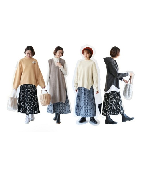 sanpo kuschel(サンポクシェル)の「〈全2色〉花と歩くスカート(スカート・レディース・グレー/ブラック・FREE)」の13枚目の写真