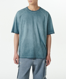 ルナ ダイング ストラクチャード オーバーサイズ クルーネック Tシャツ [フェイドブルー]