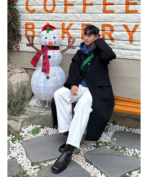 セール】ボストンウールバルマカンロングコート_ネイビー（チェスター