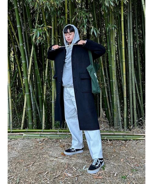 セール】ボストンウールバルマカンロングコート_ネイビー（チェスター