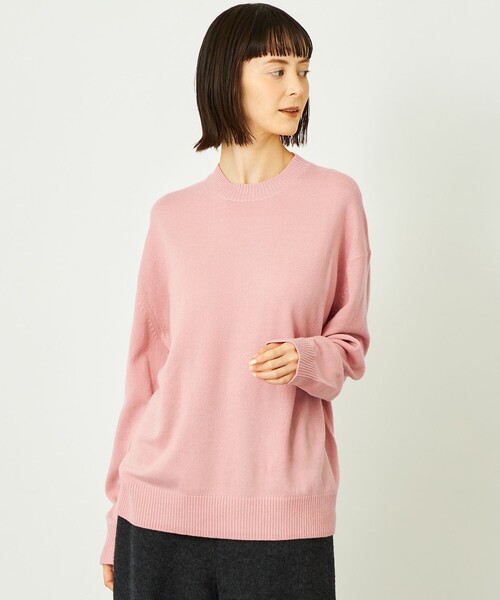 MACKINTOSH PHILOSOPHY（ﾏｯｷﾝﾄｯｼｭ ﾌｨﾛｿﾌｨｰ）の「GREY LABEL ウールカシミヤクルーネックニット（ニット/セーター・レディース・レッド系その他/ダークネイビー/ピンク/グリーン/チャコールグレー・6/2）」の4枚目の写真