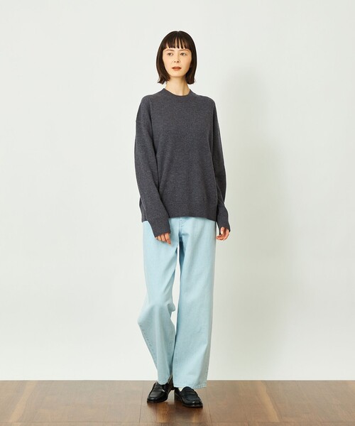 MACKINTOSH PHILOSOPHY（ﾏｯｷﾝﾄｯｼｭ ﾌｨﾛｿﾌｨｰ）の「GREY LABEL ウールカシミヤクルーネックニット（ニット/セーター・レディース・レッド系その他/ダークネイビー/ピンク/グリーン/チャコールグレー・6/2）」の6枚目の写真