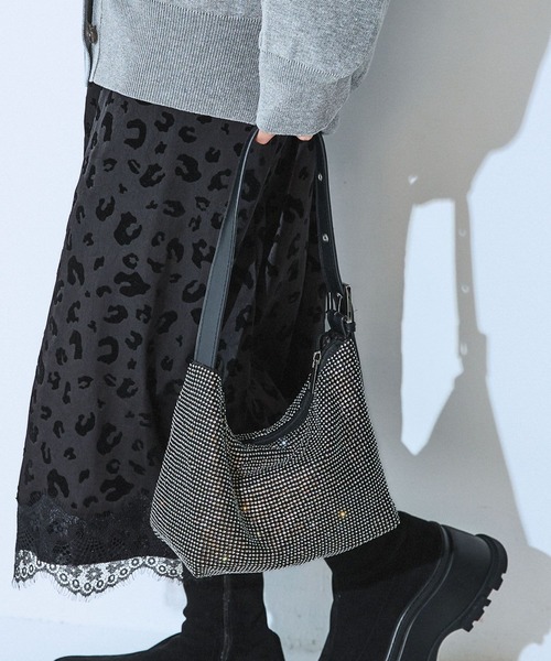 JEANASIS（ジーナシス）の「ガラスストーンBAG/612959（ハンドバッグ・レディース・シルバー/ブラック・FREE）」の19枚目の写真