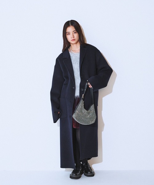 JEANASIS（ジーナシス）の「ガラスストーンBAG/612959（ハンドバッグ・レディース・シルバー/ブラック・FREE）」の3枚目の写真