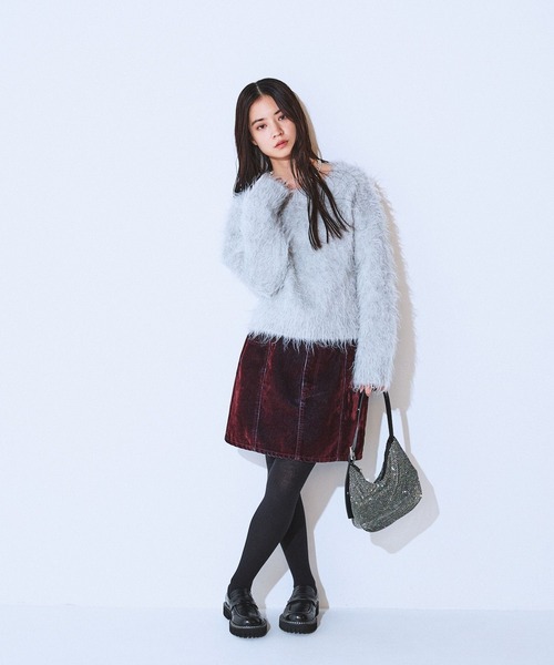 JEANASIS（ジーナシス）の「ガラスストーンBAG/612959（ハンドバッグ・レディース・シルバー/ブラック・FREE）」の4枚目の写真