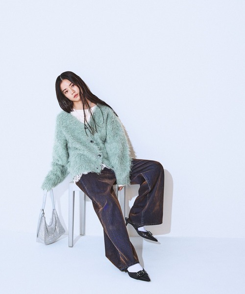 JEANASIS（ジーナシス）の「ガラスストーンBAG/612959（ハンドバッグ・レディース・シルバー/ブラック・FREE）」の7枚目の写真