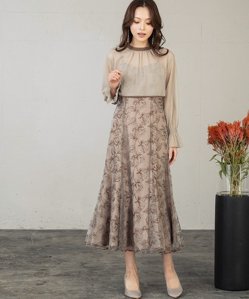 girl(ガール)の「ダブルリボンボレロセットドレス 2WAY 結婚式 ワンピース パーティードレス オケージョンドレス お呼ばれ 二次会 成人式 同窓会 謝恩会(ドレス・レディース・ブラック系その他/ミント/イエロー/ブラウン・S/M/L)」の5枚目の写真