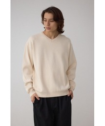 AZUL by moussy（アズールバイマウジー）の「スムースニットVネックトップス（ニット/セーター）」