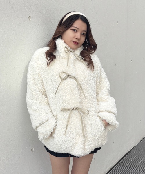 リボンボアジャケット（ダウンジャケット/コート）｜one way