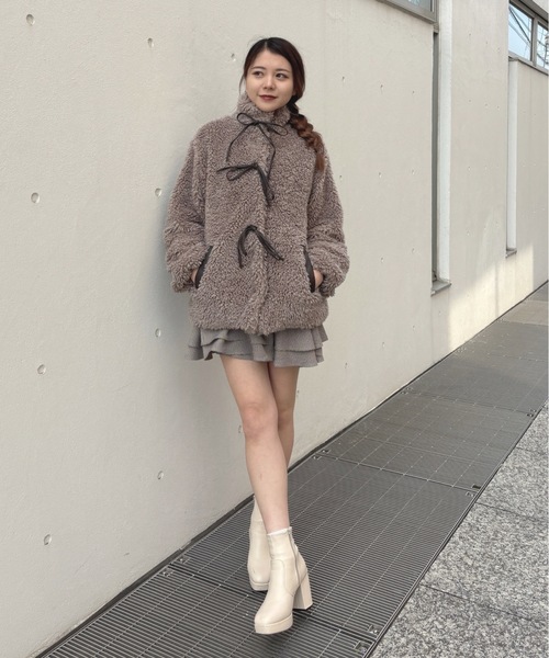 リボンボアジャケット（ダウンジャケット/コート）｜one way