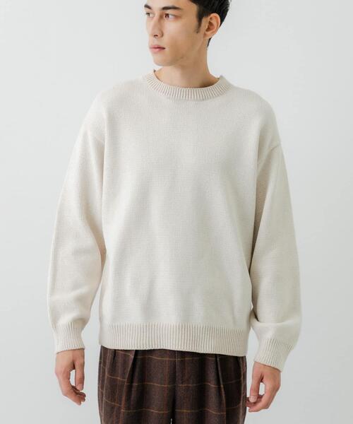 URBAN RESEARCH（アーバンリサーチ）の「ローゲージモールニット（ニット/セーター・メンズ・ネイビー/グリーン/ブラック/オフホワイト・MEDIUM/LARGE）」の5枚目の写真