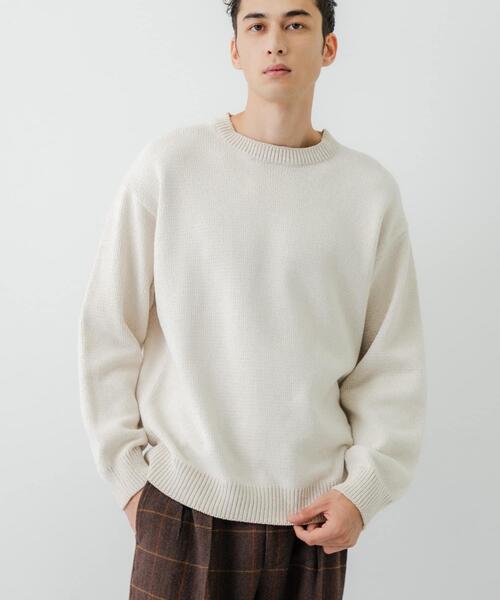 URBAN RESEARCH（アーバンリサーチ）の「ローゲージモールニット（ニット/セーター・メンズ・ネイビー/グリーン/ブラック/オフホワイト・MEDIUM/LARGE）」の6枚目の写真