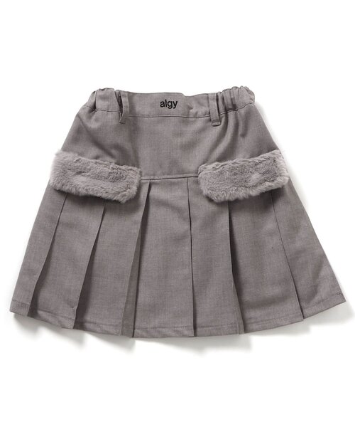 algy（アルジー）の「エコファーフラッププリーツスカート（スカート・キッズ・グリーン/レッド/グレー・XX-SMALL/X-SMALL/MEDIUM/SMALL）」の2枚目の写真