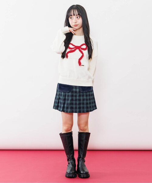 algy（アルジー）の「エコファーフラッププリーツスカート（スカート・キッズ・グリーン/レッド/グレー・XX-SMALL/X-SMALL/MEDIUM/SMALL）」の4枚目の写真