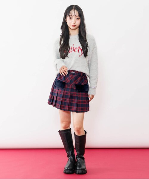 algy（アルジー）の「エコファーフラッププリーツスカート（スカート・キッズ・グリーン/レッド/グレー・XX-SMALL/X-SMALL/MEDIUM/SMALL）」の9枚目の写真