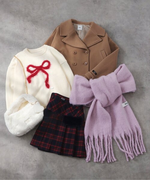 algy（アルジー）の「エコファーフラッププリーツスカート（スカート・キッズ・グリーン/レッド/グレー・XX-SMALL/X-SMALL/MEDIUM/SMALL）」の14枚目の写真