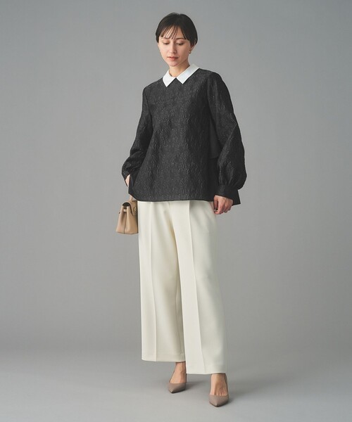UNITED ARROWS(ユナイテッドアローズ)の「GISHA 2トーン ジャガード ブラウス(シャツ/ブラウス・レディース・ネイビー/ダークグレー・38/36)」の7枚目の写真
