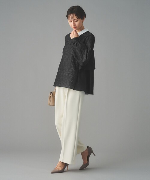UNITED ARROWS(ユナイテッドアローズ)の「GISHA 2トーン ジャガード ブラウス(シャツ/ブラウス・レディース・ネイビー/ダークグレー・38/36)」の8枚目の写真