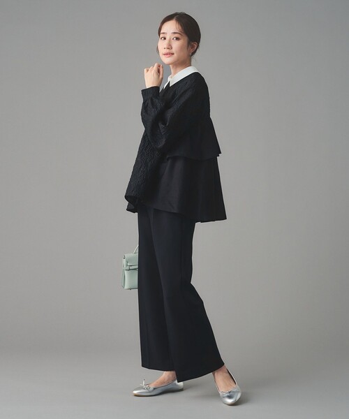 UNITED ARROWS(ユナイテッドアローズ)の「GISHA 2トーン ジャガード ブラウス(シャツ/ブラウス・レディース・ネイビー/ダークグレー・38/36)」の13枚目の写真