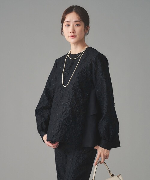 UNITED ARROWS(ユナイテッドアローズ)の「GISHA 2トーン ジャガード ブラウス(シャツ/ブラウス・レディース・ネイビー/ダークグレー・38/36)」の14枚目の写真