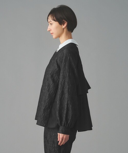UNITED ARROWS(ユナイテッドアローズ)の「GISHA 2トーン ジャガード ブラウス(シャツ/ブラウス・レディース・ネイビー/ダークグレー・38/36)」の18枚目の写真