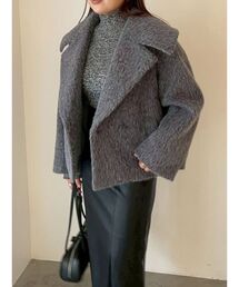 LAGUNAMOON（ラグナムーン）の「フェイクフェザーワイドカラーショートコート（その他アウター）」