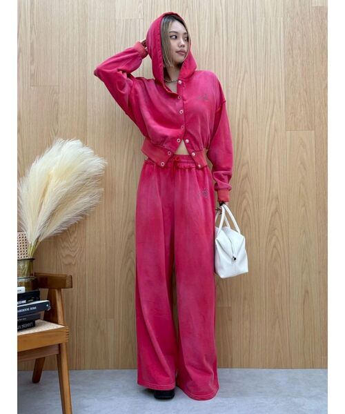 EVRIS（エヴリス）の「パウダースウェットワイドパンツ【セットアップ着用可能】（スウェットパンツ・レディース・アイボリー/ブラック/レッド/ブラウン・FREE）」の21枚目の写真