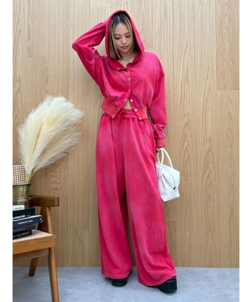 EVRIS（エヴリス）の「パウダースウェットワイドパンツ【セットアップ着用可能】（スウェットパンツ・レディース・アイボリー/ブラック/レッド/ブラウン・FREE）」の22枚目の写真