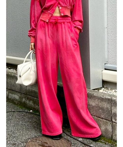 EVRIS（エヴリス）の「パウダースウェットワイドパンツ【セットアップ着用可能】（スウェットパンツ・レディース・アイボリー/ブラック/レッド/ブラウン・FREE）」の4枚目の写真